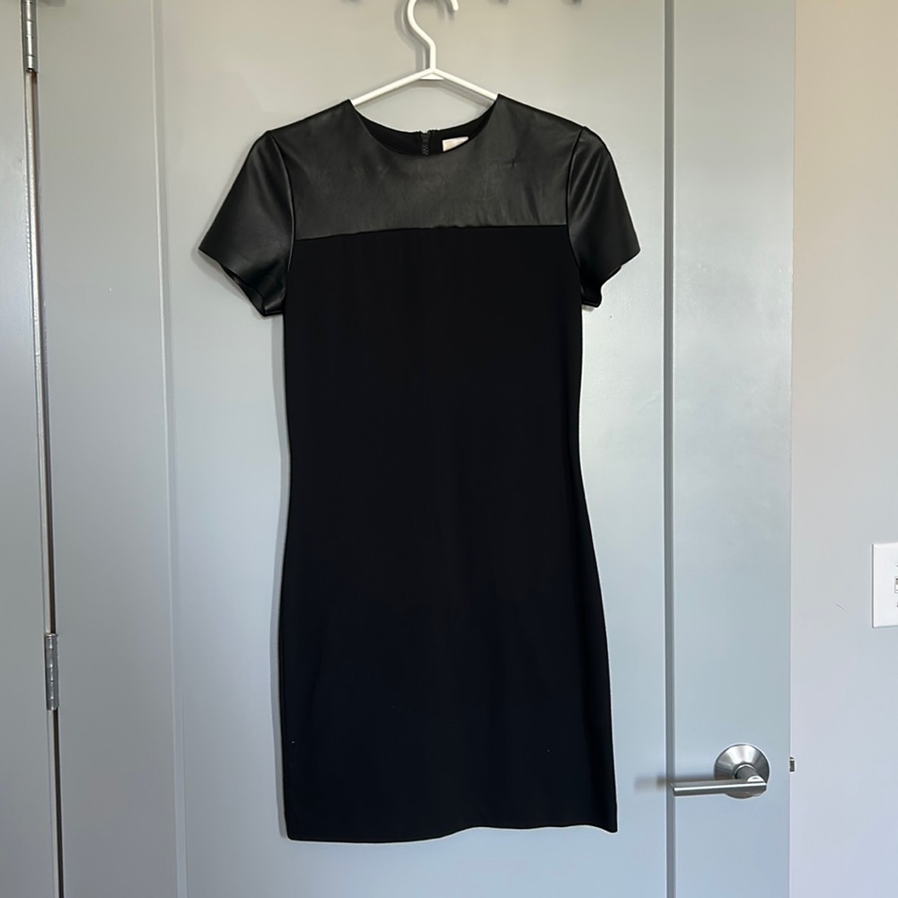 Black dress with leather